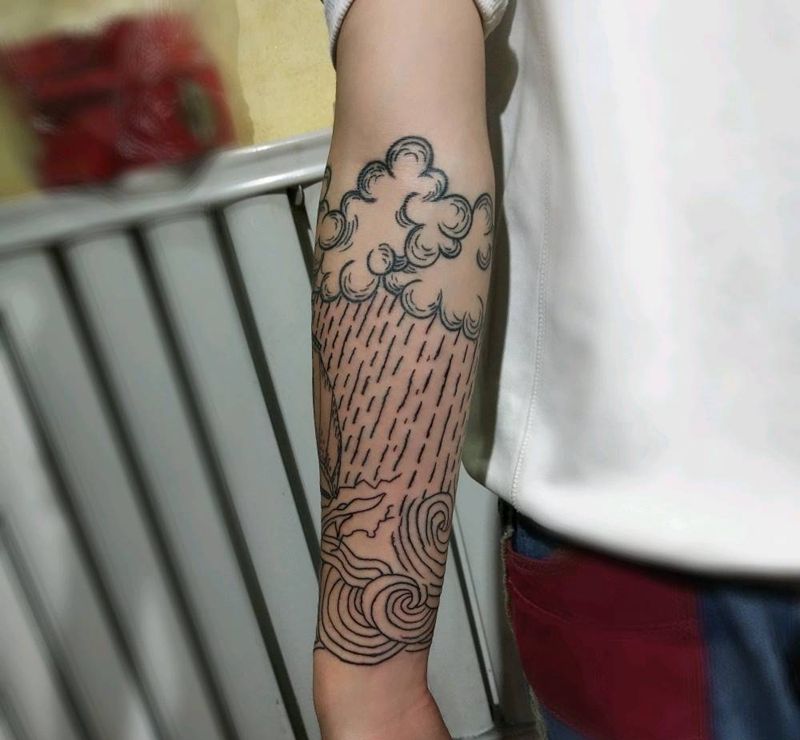 线组纹身图片_手臂纹身图案