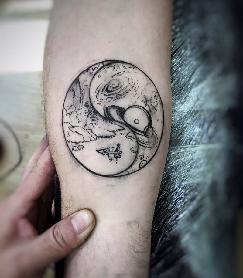 写意八卦纹身图片_手臂纹身图案