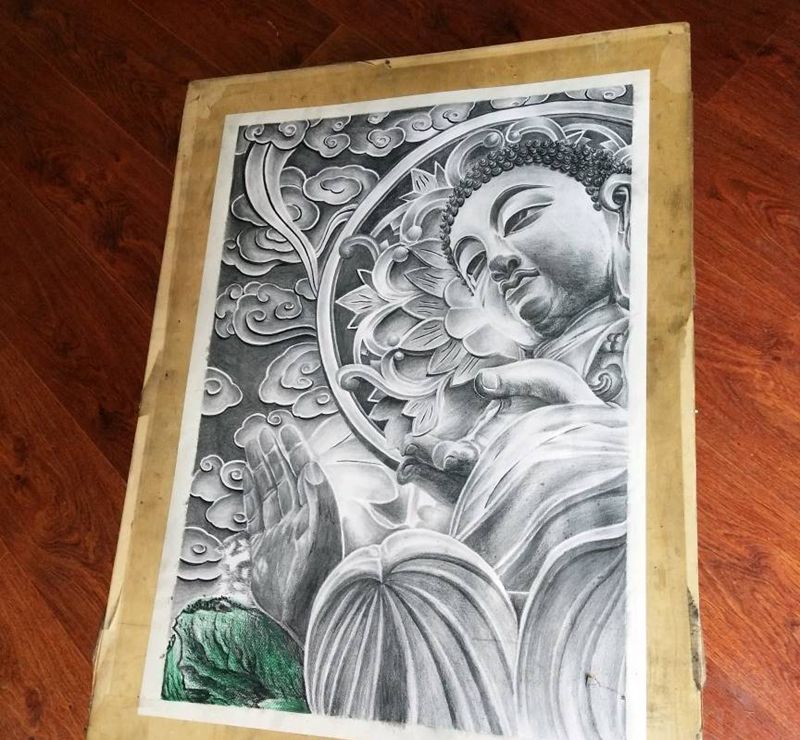 自己画的草图纹身图片_背部纹身图案