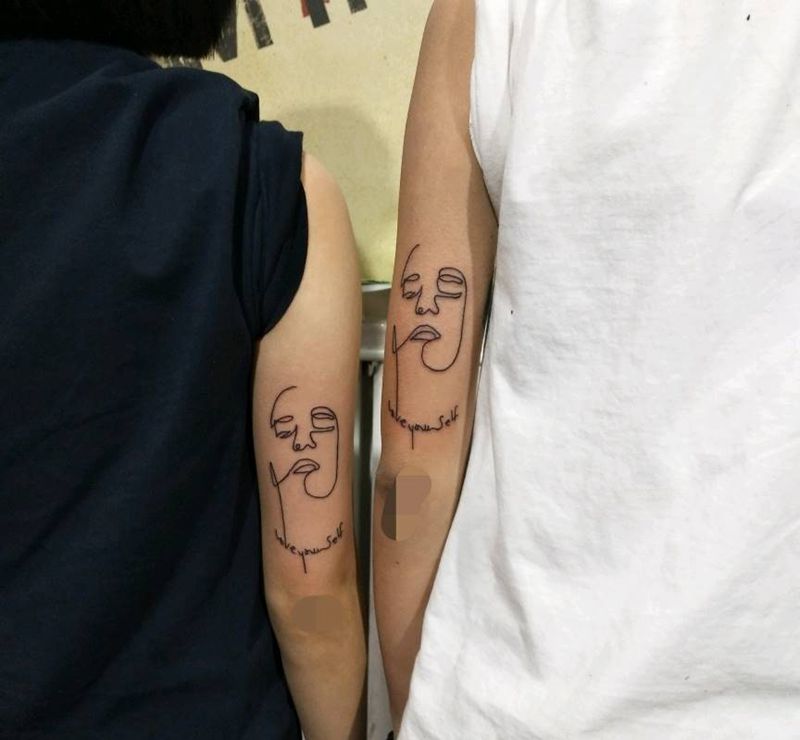 简笔画纹身图片_手臂纹身图案