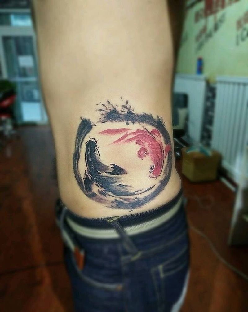 水墨鱼纹身图片