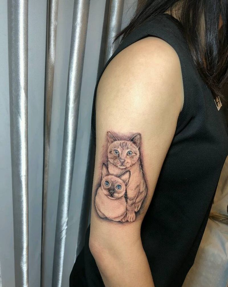 猫写实纹身图片