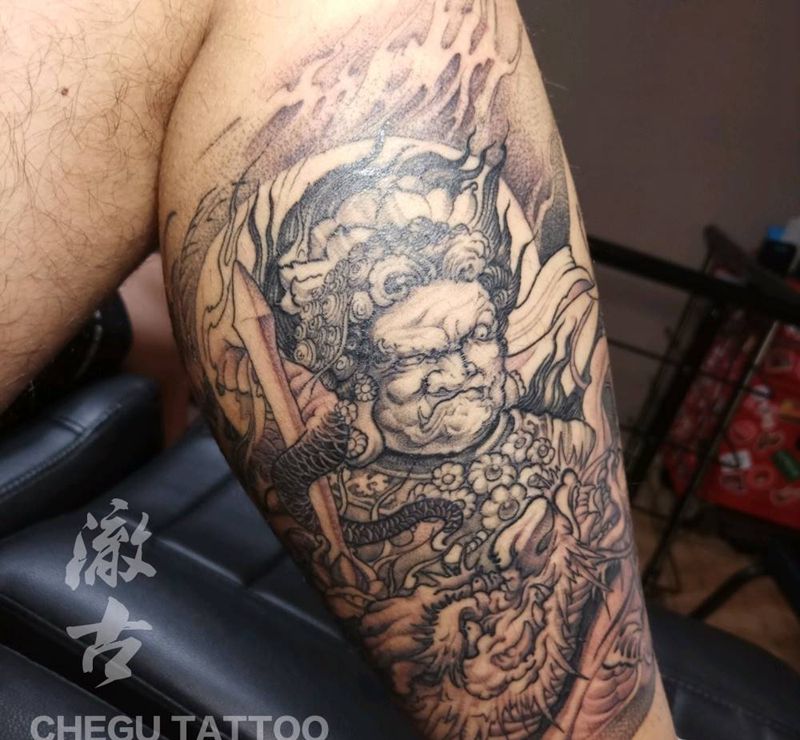 不动明王纹身图片