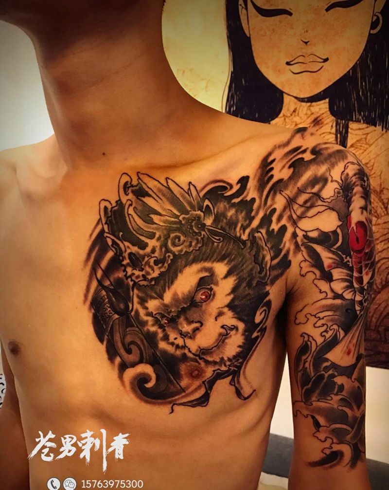 半胛纹身图片_成品传统纹身图案