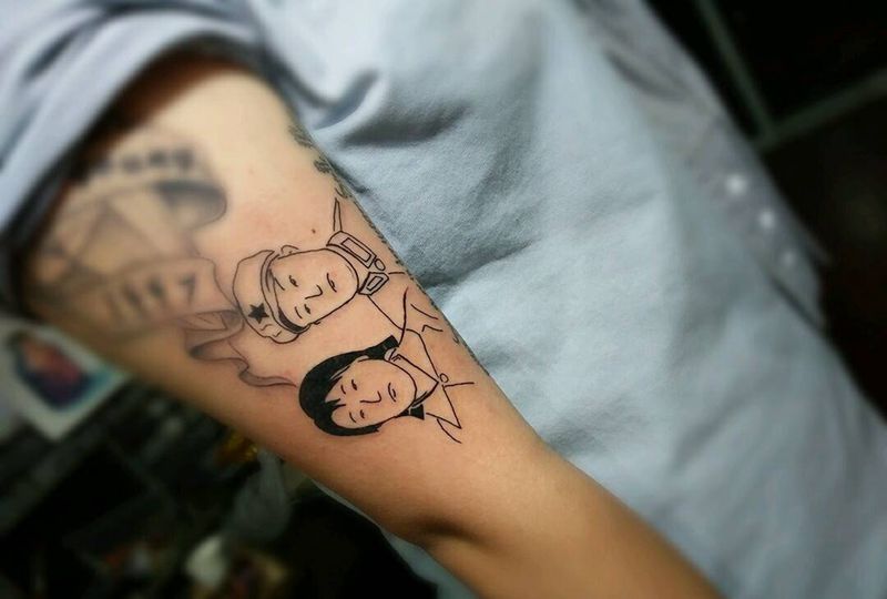 简笔画人物肖像纹身图片