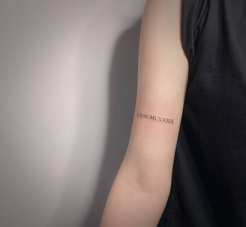 罗马数字纹身图片_手臂罗马数字纹身图案