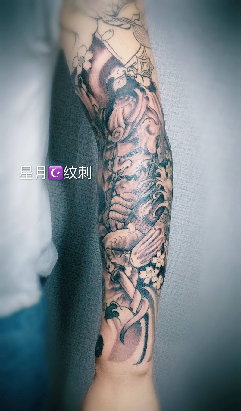 幕府将军，艺妓纹身图片_手臂纹身图案
