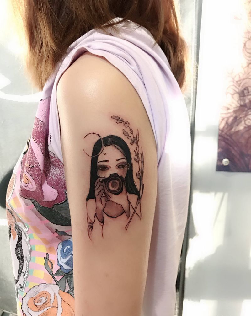 摄影纹身图片_插画纹身图案