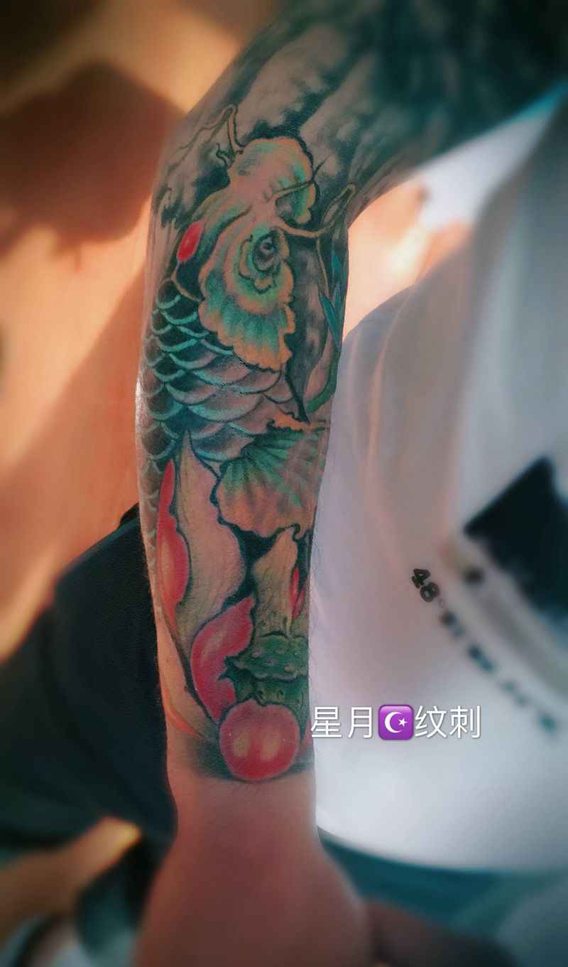 暴力遮盖彩色第一次纹身图片_手臂纹身图案