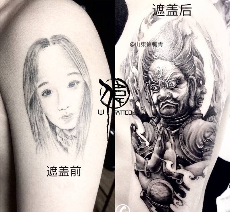 遮盖前女友纹身图片_手臂新传统纹身图案