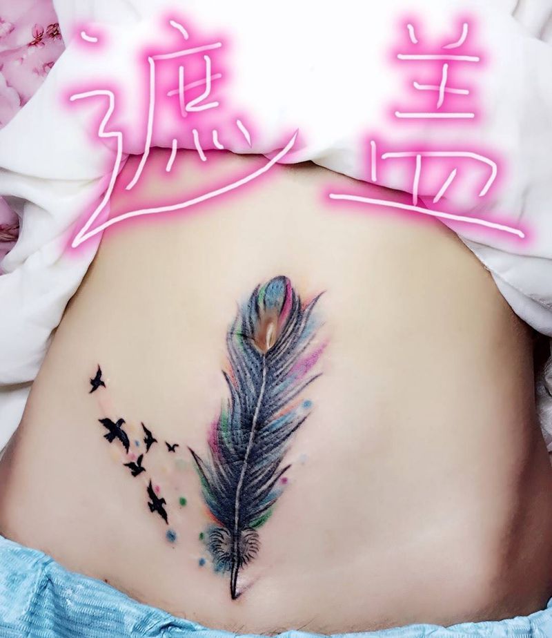 疤痕遮盖纹身图片