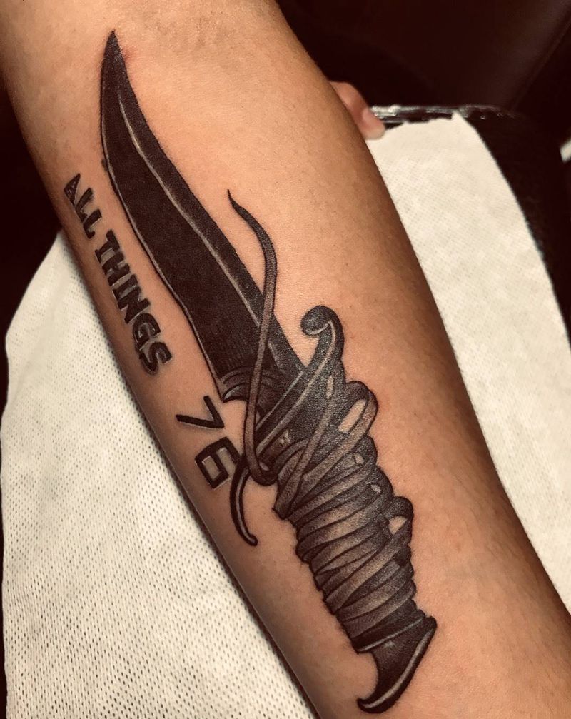 匕首纹身图片