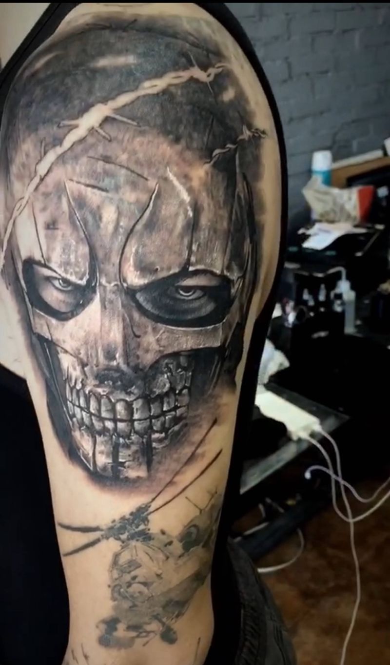 骷髅战士纹身图片