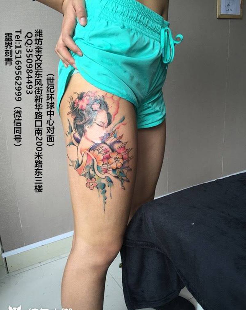 艺妓纹身图片