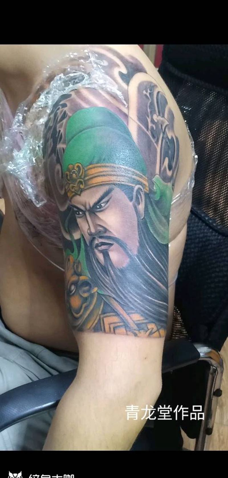 关公纹身图片_肩部手臂新传统老传统纹身图案