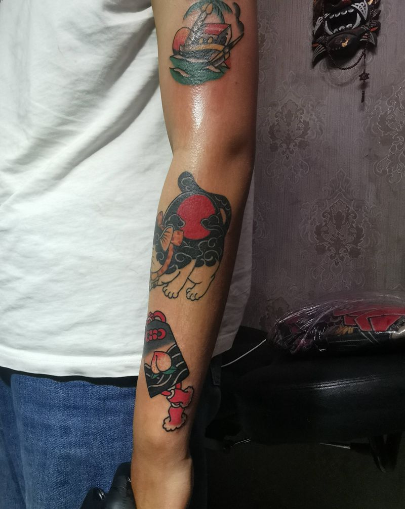 拼接纹身图片_Old SchoolNew School纹身图案