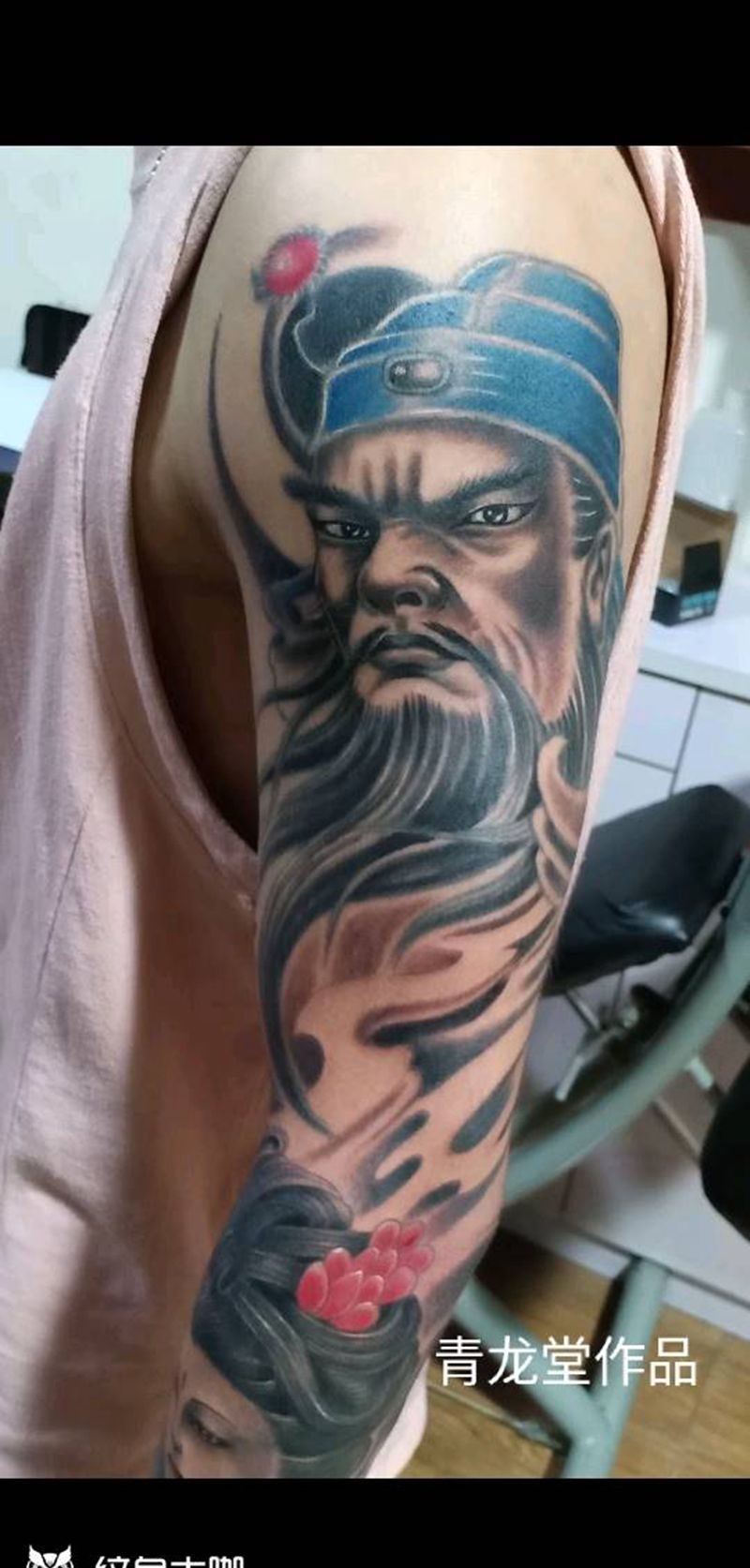 关公纹身图片_肩部手臂新传统老传统纹身图案