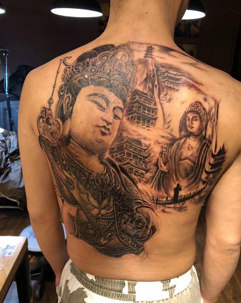 普贤菩萨   进度过半纹身图片