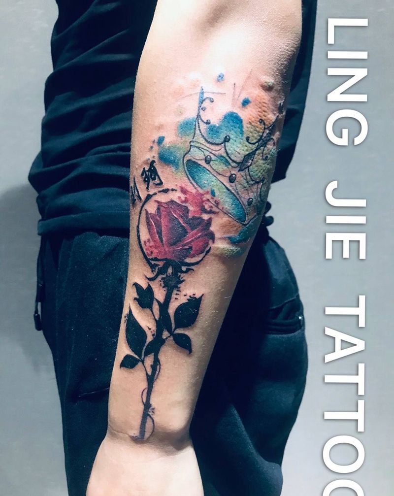 玫瑰花纹身图片