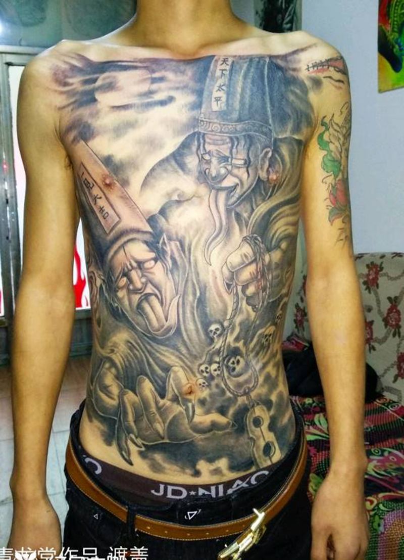 黑白无常纹身图片