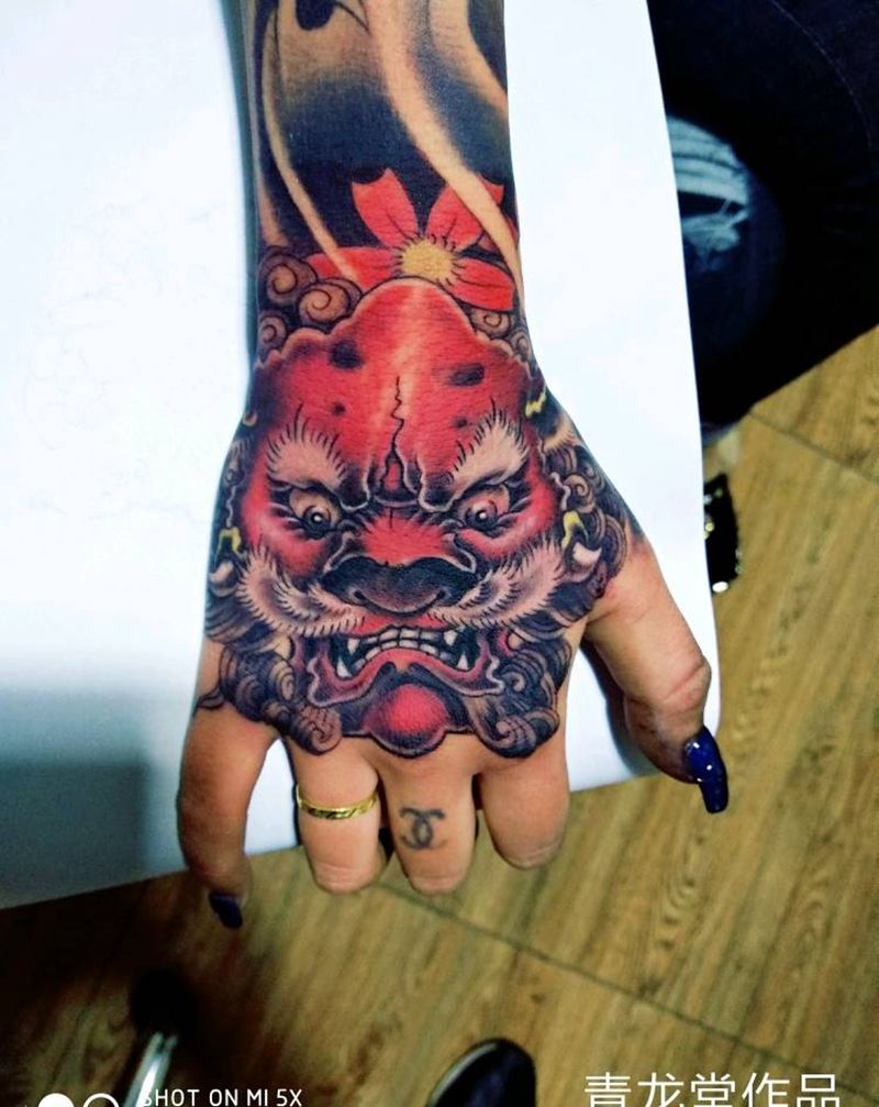 唐狮纹身图片