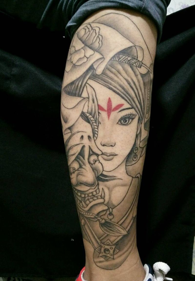 艺妓  恢复后纹身图片