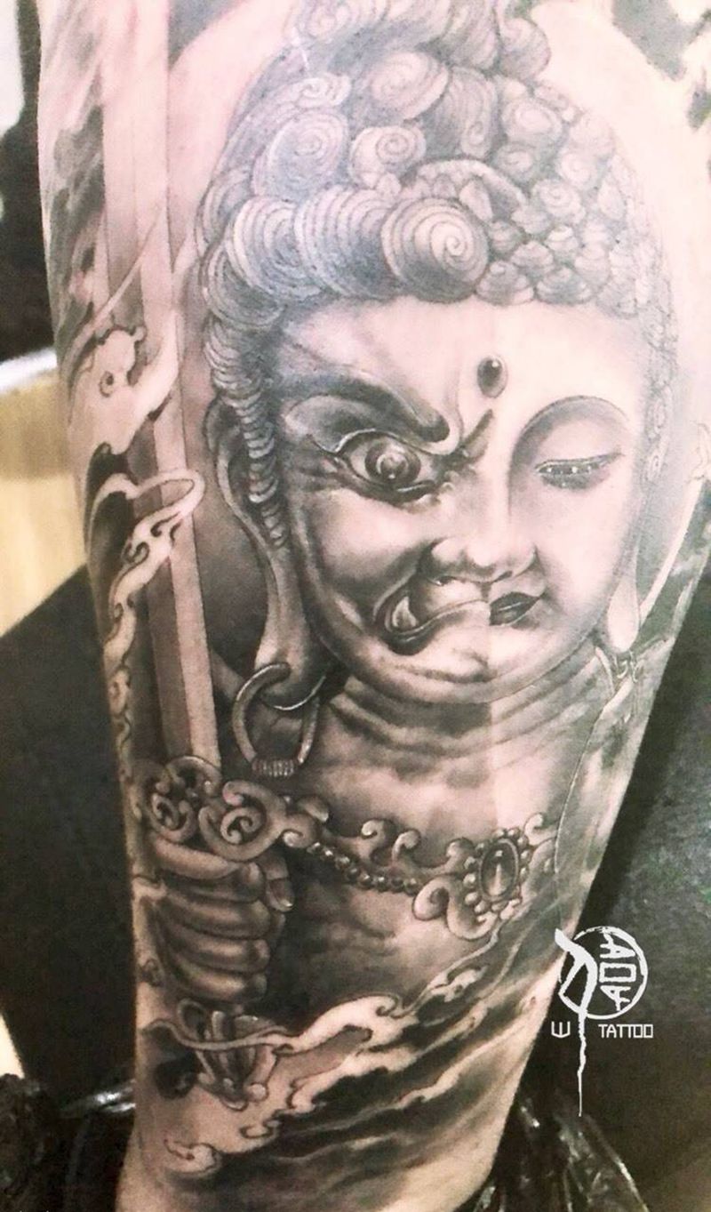 不动尊菩萨纹身图片