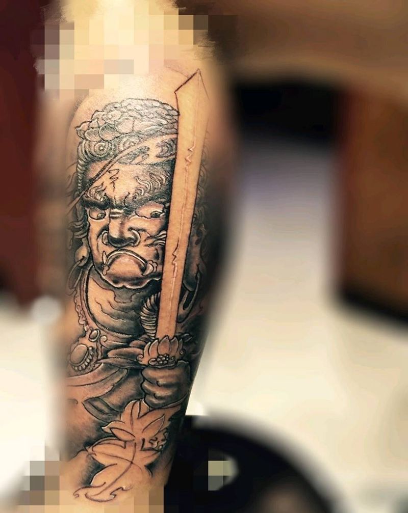 不动明王纹身图片
