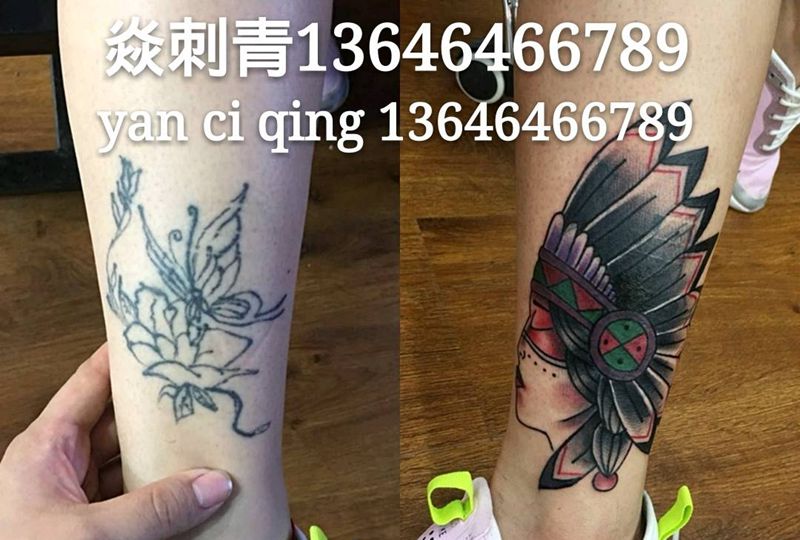 印第安女人纹身图片_Old School纹身图案