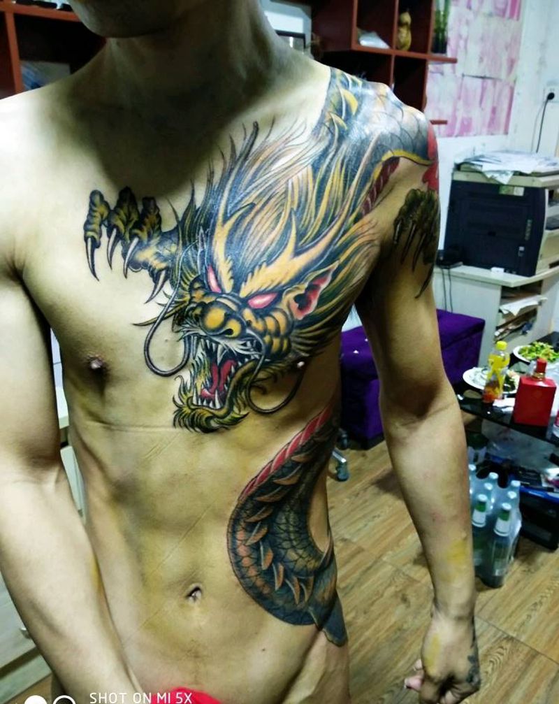 金龙纹身图片