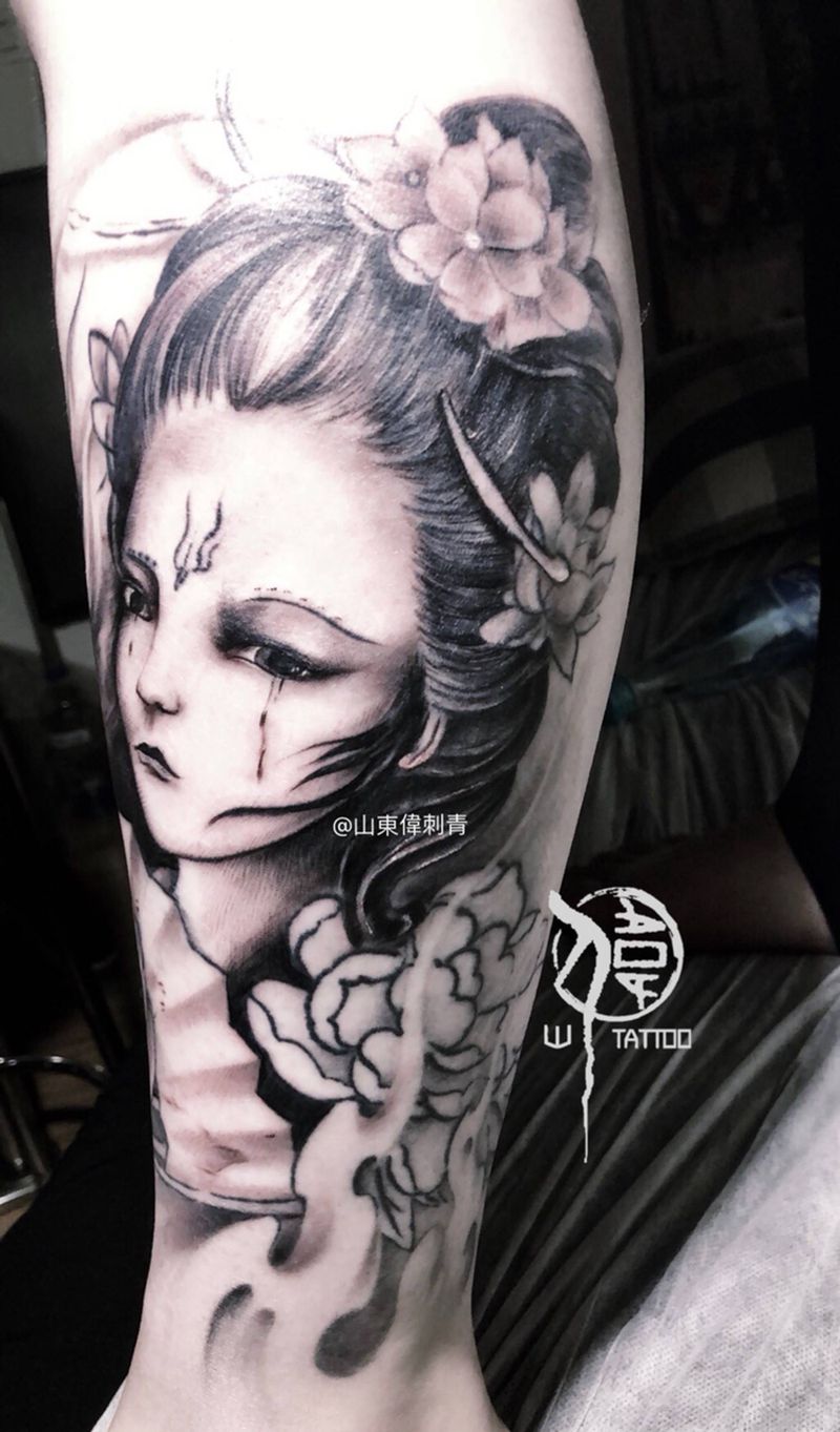 古典美女纹身图片