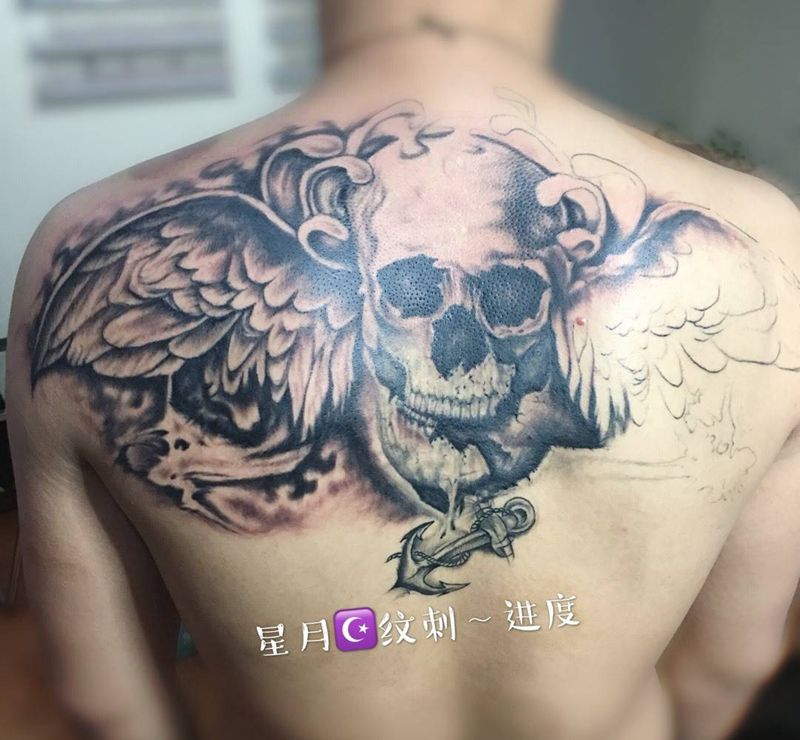 骷髅～进度纹身图片