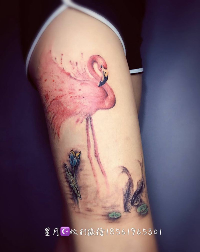 火烈鸟纹身图片