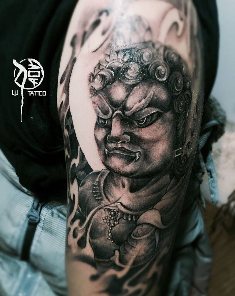 不动尊纹身图片_手臂纹身图案