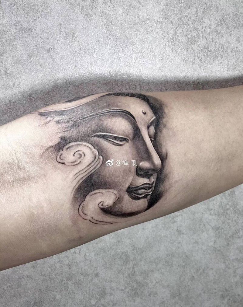 佛像纹身图片_手臂手部欧美写实新传统佛像纹身图案