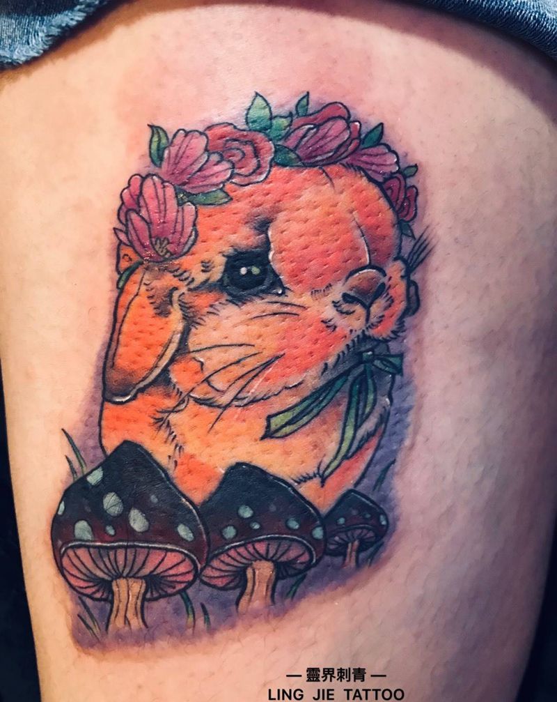 兔子遮盖纹身图片