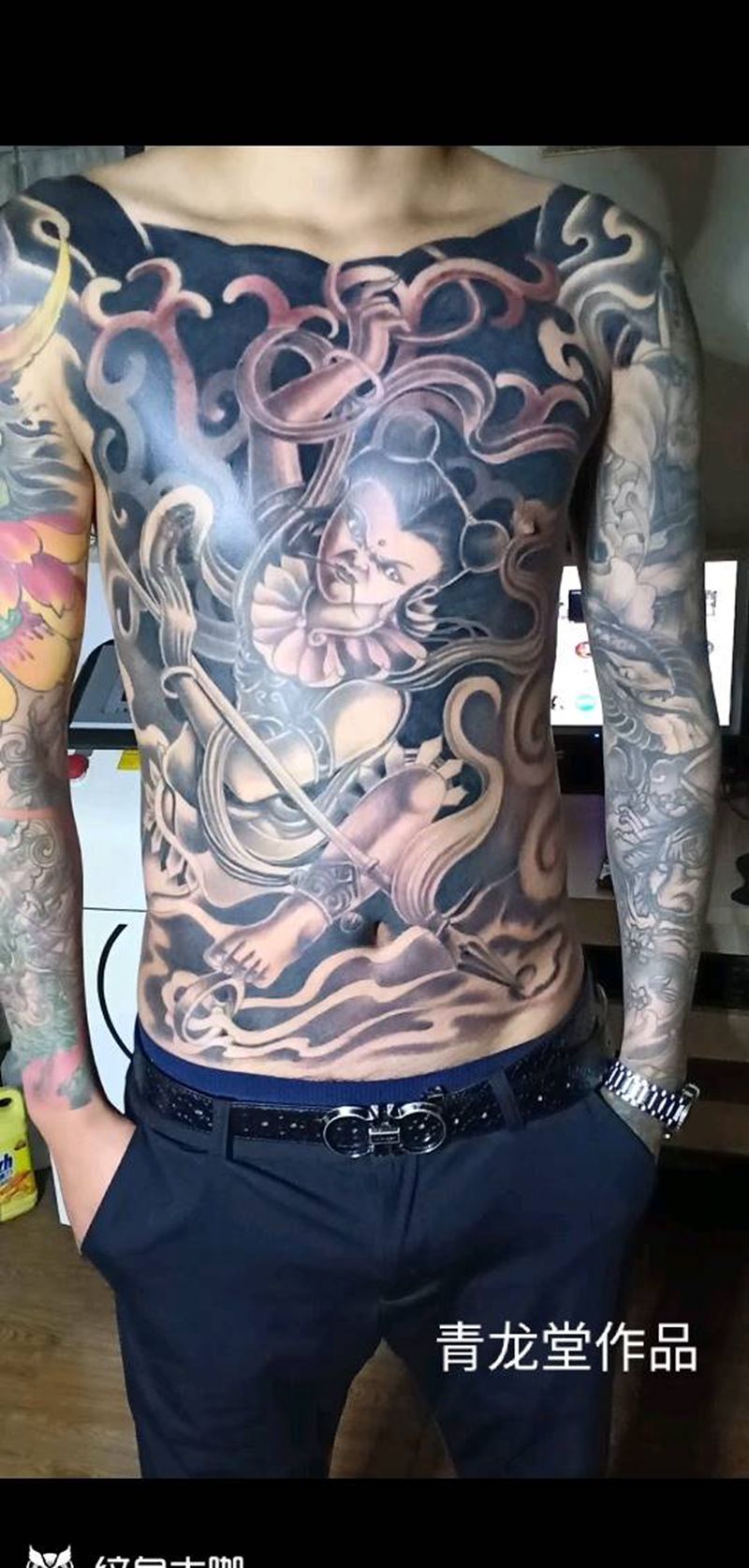 诺咋纹身图片_胸部腹部新传统老传统纹身图案