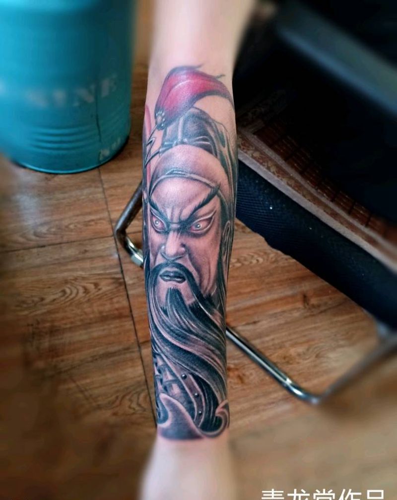 关公纹身图片_手臂手部老传统新传统纹身图案