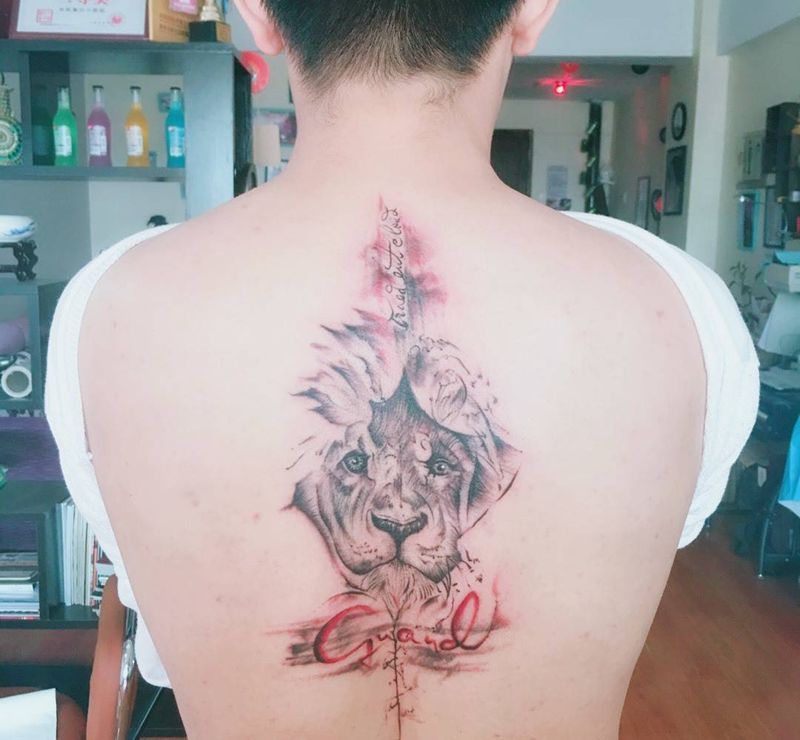 狮子纹身图片