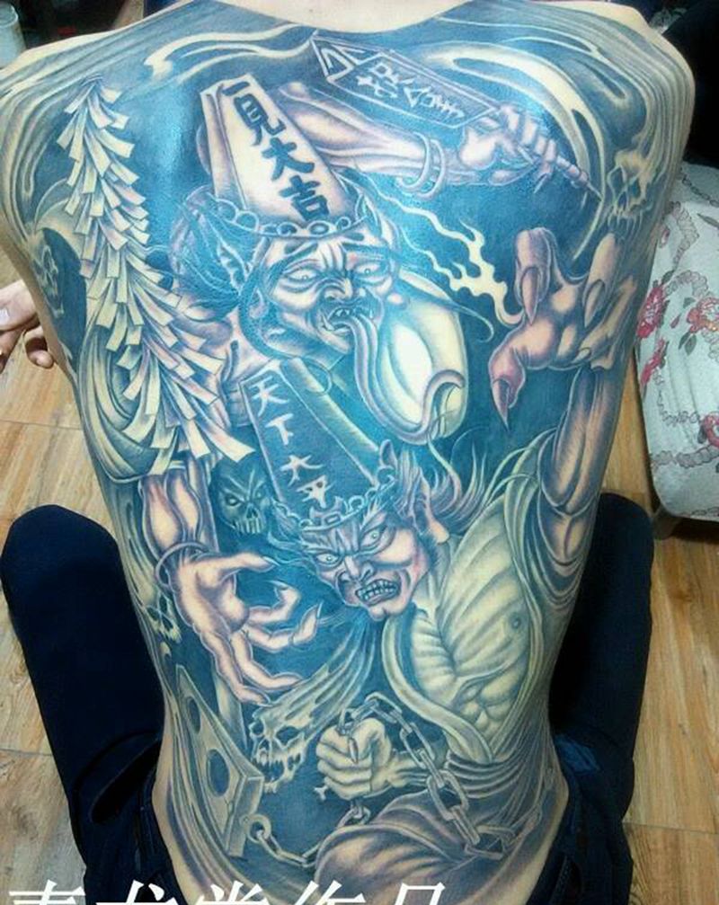 后背无常纹身图片