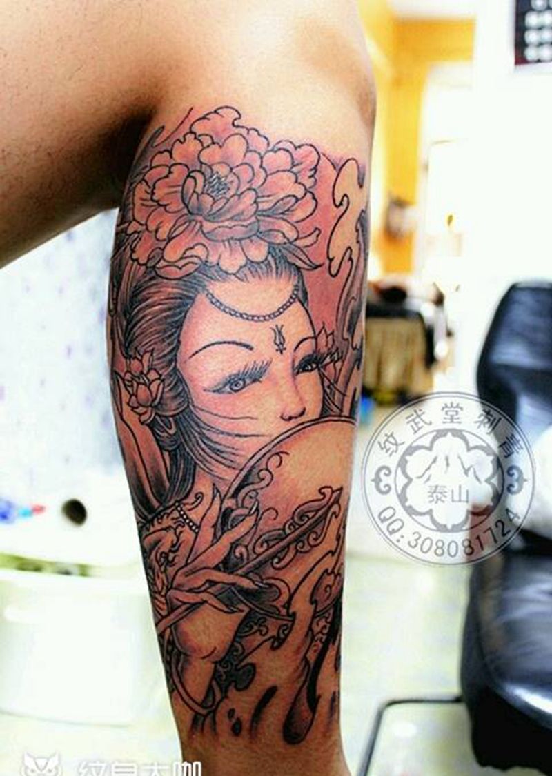 艺妓  半包纹身图片