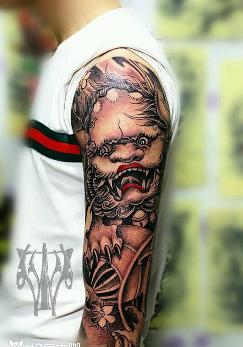 福狮 1500元纹身图片