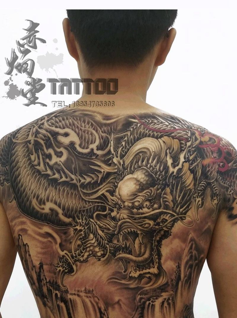 龙游华夏纹身图片