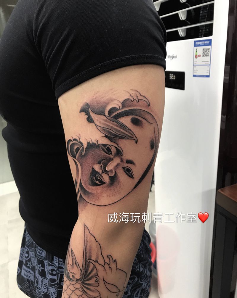 能面纹身图片_手臂纹身图案