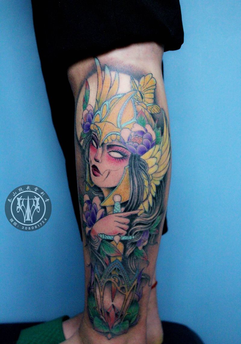 Newschool纹身图片_腿部New School纹身图案