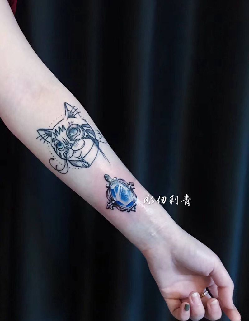 宝石纹身图片_手臂纹身图案