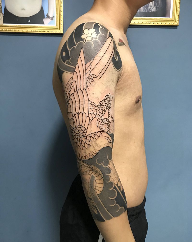 老传统完成30%纹身图片_老传统纹身图案