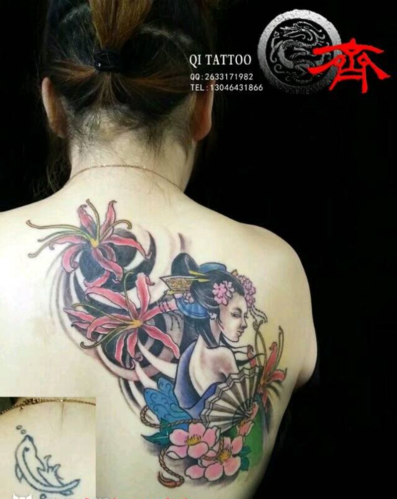 遮盖小海豚纹身图片