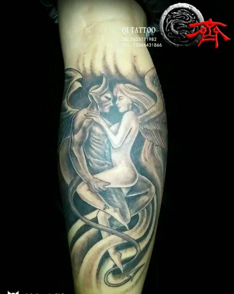 恶魔与天使纹身图片