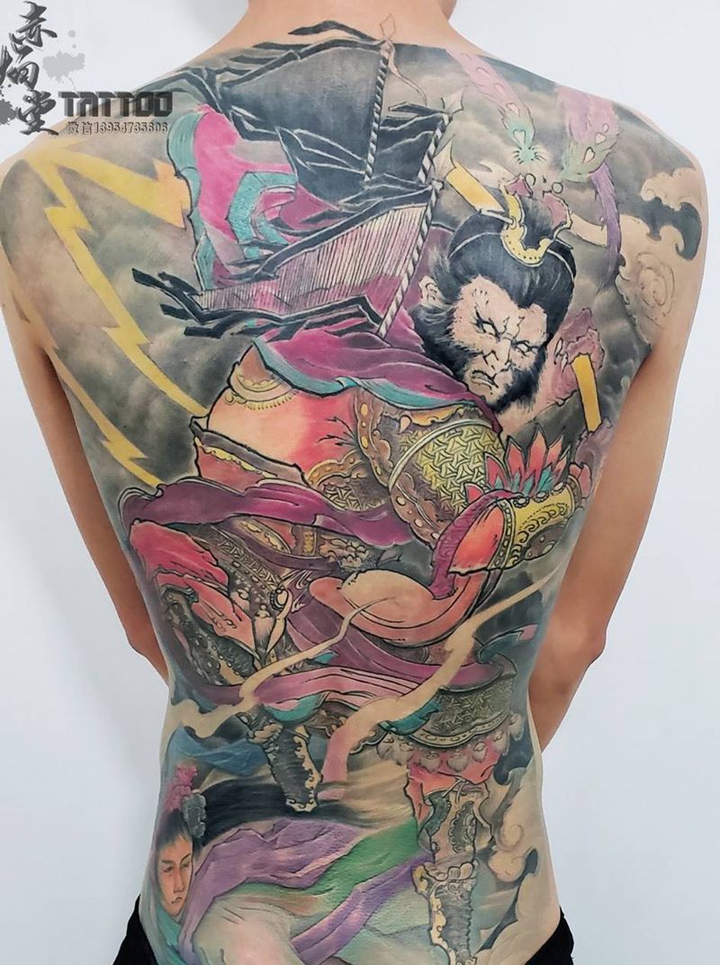 满背斗战胜佛纹身图片
